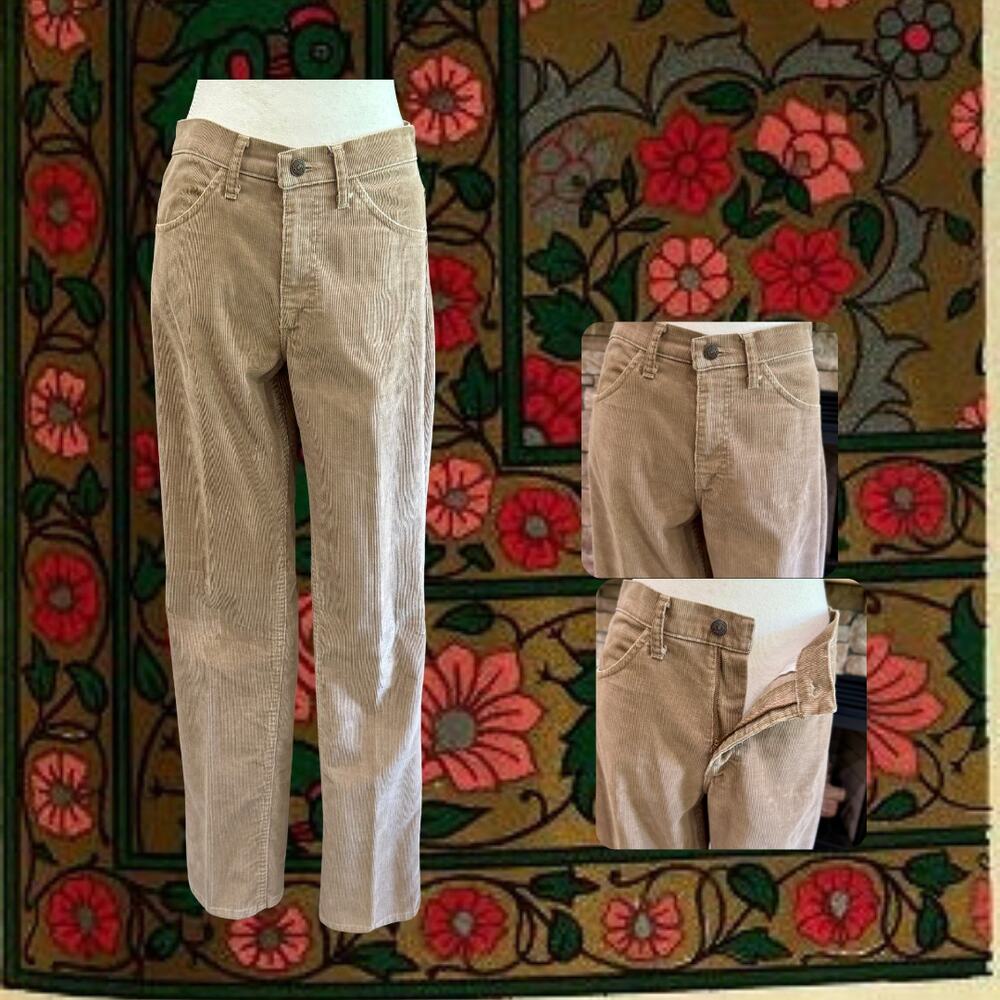 Vintage May 1982 Levi's 519 Corduroy Pants Tan Cords Slim Straight Leg  30x34